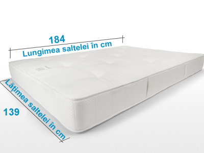 Saltea ortopedică realizată la comandă cu dimensiuni și forme personalizate pentru un cadru de pat atipic